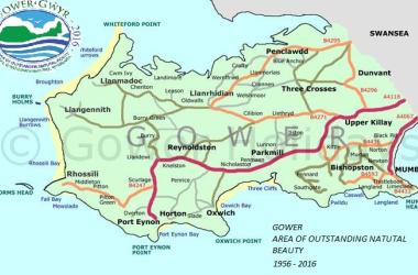 Gower Map AONB 